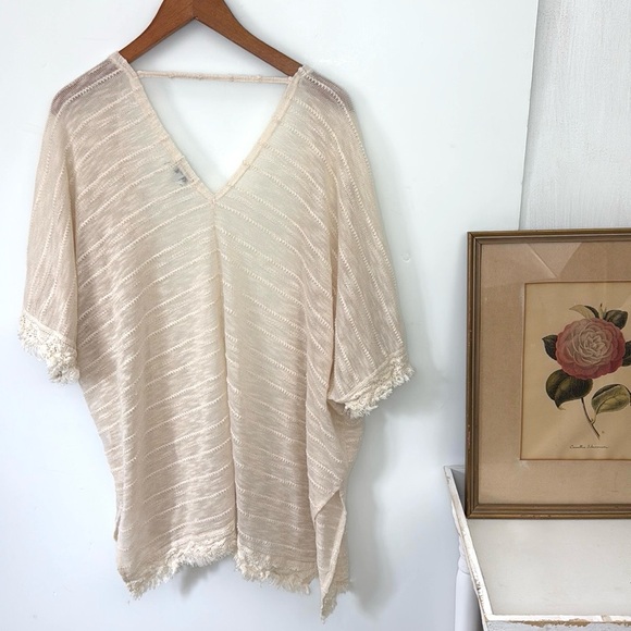 Tobi Open Front Cream Knit Cocoon Cardigan Sz M - Picture 6 of 9